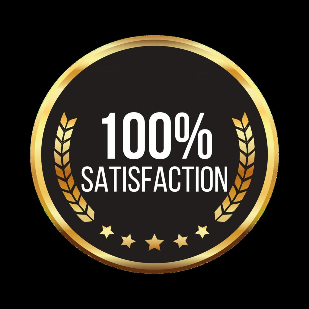 100 percent satisfaction guaranteed badge for bathroom renovation services in Burlington