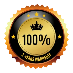 2-year craftsmanship guarantee badge for Burlington bathroom renovation work