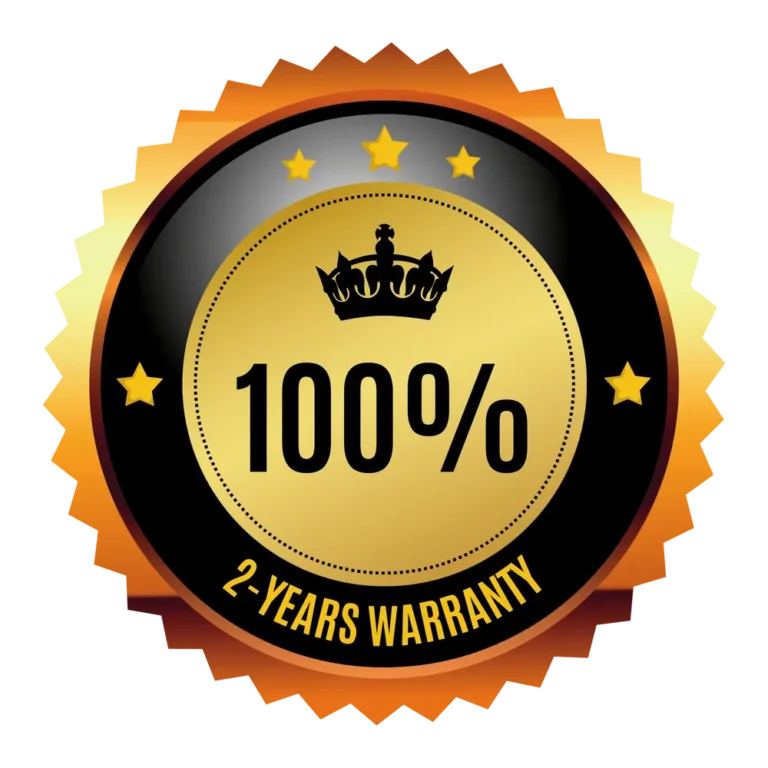 2-year craftsmanship guarantee badge for Burlington bathroom renovation work