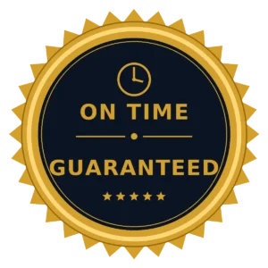 On-time guarantee badge for bathroom renovation Burlington